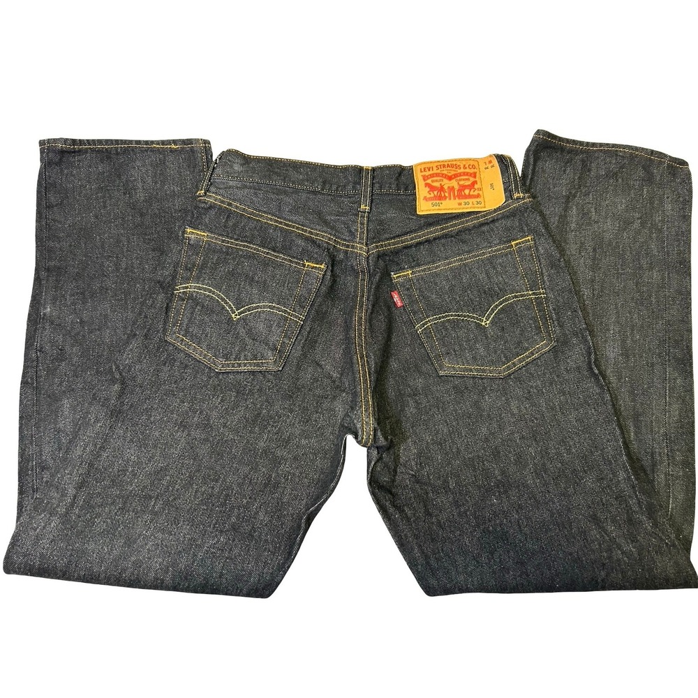 Levi's 501 Button Fly Original Fit Jeans Dark Wash Indigo Sz 30x30